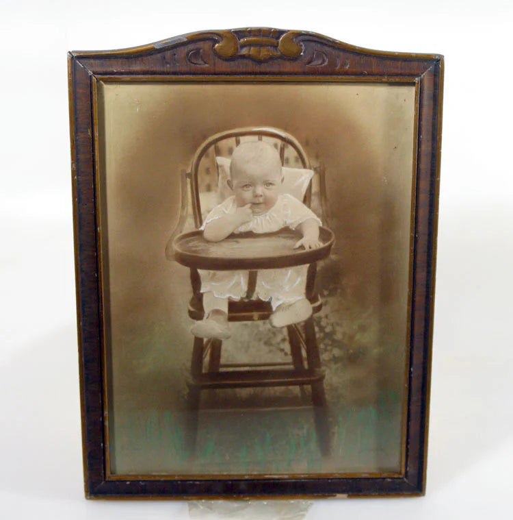 CUTE BABY HAND COLORED SILVER PRINT
