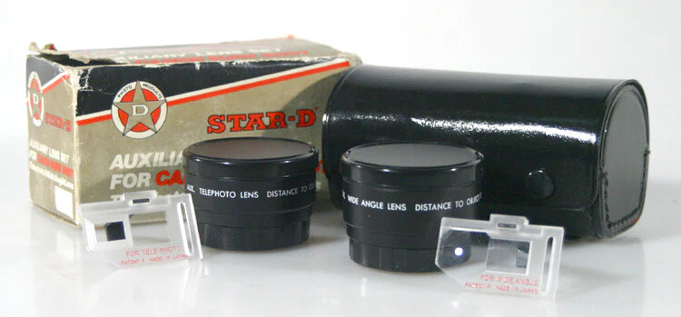 AUXILIARY TELE AND WIDE ANGLE LENS SET FOR CANON SURE SHOT IN BOX