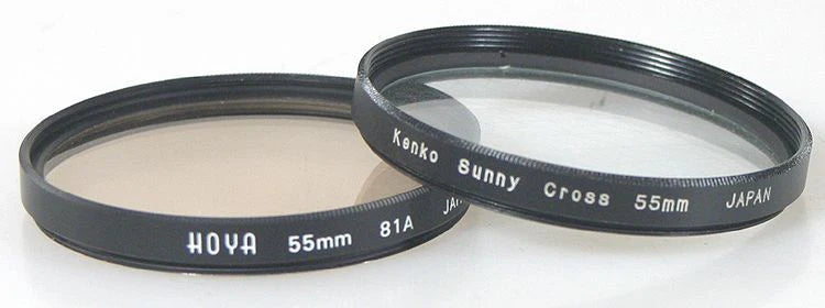 55MM 81A AND SUNNY CROSS OR STAR FILTERS, SET OF 2