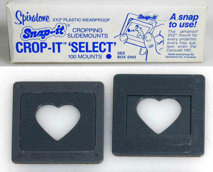 SLIDE MOUNTS PLASTIC SPIRATONE CROP IT SELECT 2x2" 35mm A2: HEART SHAPED 100