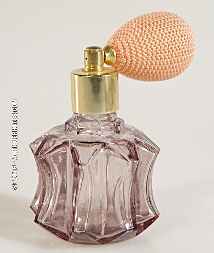 EMPTY PERFUME BOTTLE, AMETHYST, GLASS, ART DECO