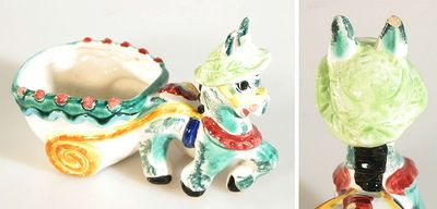 DONKEY PLANTER, VINTAGE, HAND PAINTED