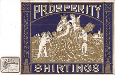 REPRODUCTION OF PROSPERITY SHIRTINGS BOX LABEL ADVERTISING