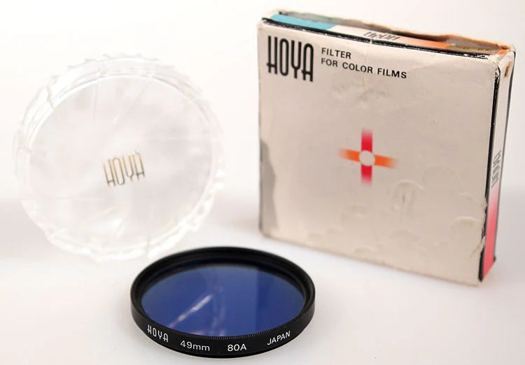 49MM 80A BLUE FILTER W/ CASE IN ORIGINAL BOX