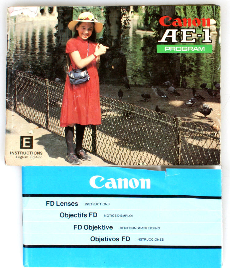 CANON AE-1 MANUAL FD LENS MANUAL, SET OF 2