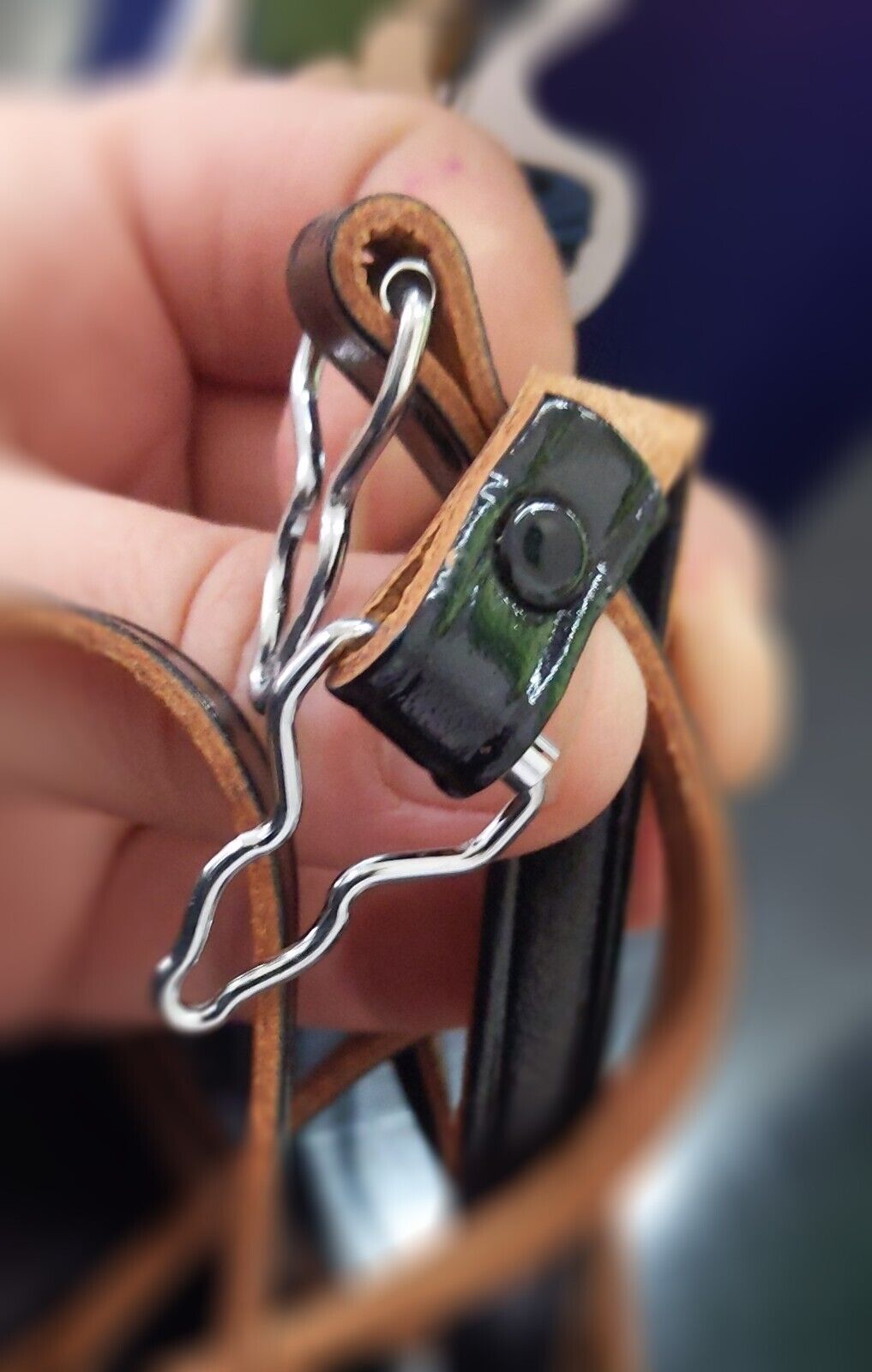 CAMERA STRAP, VINT. LEATHER BLACK