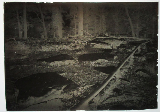 ALLEGHENY COUNTY, PA. PIPE/BRIDGE/STREAM. 5 X 7 GLASS PLATE NEGATIVE,CIRCA 1910s