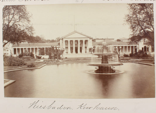 WEISBADEN, KURHAUSE, HESSE, GERMANY. ARCHITECTURAL, FOUNTAIN. 8x10 reprint
