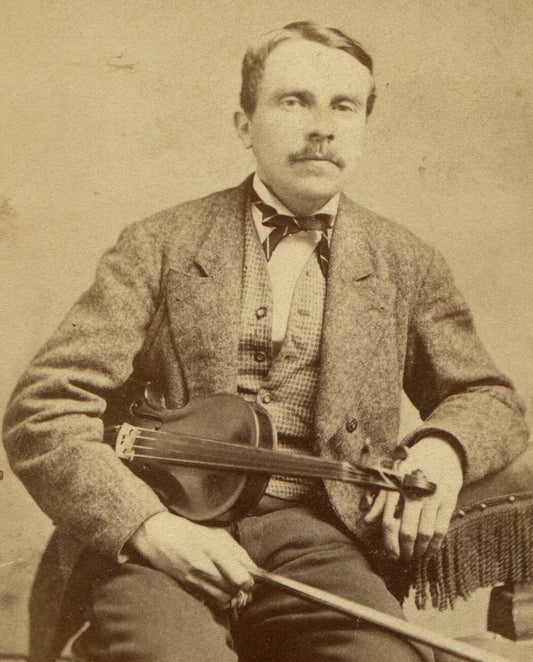 MUSICIAN POSED WITH VIOLIN AND BOW. PROFESSOR  J.N. GOODALL. CDV. WISCASSET, ME.