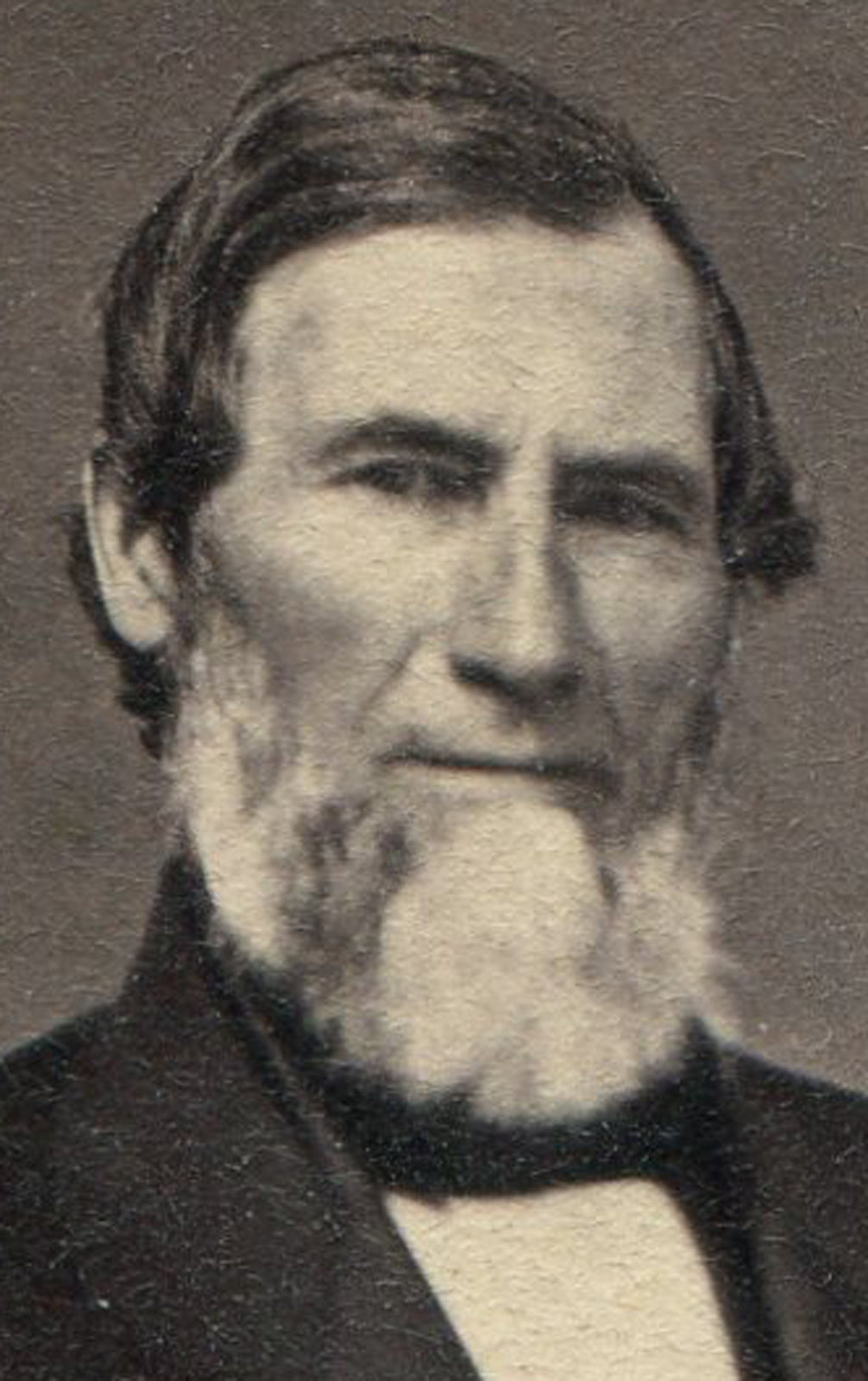 MAN WITH GRAY AND BLACK LINCOLN BEARD, DEEP SET EYES. CDV. PAWTUCKET, MASS.