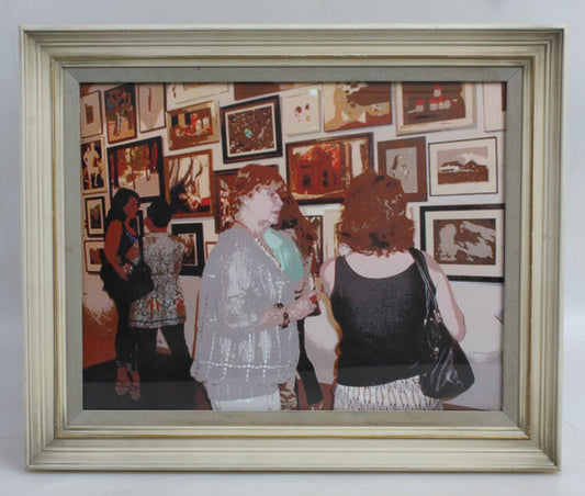 10X14 FRAMED POLARIZED PHOTO OF PEOPLE IN GALLERY