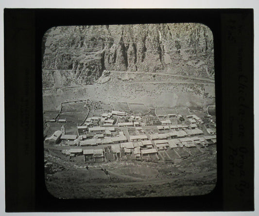 VILLAGE IN PERU. PHOTO ON GLASS.