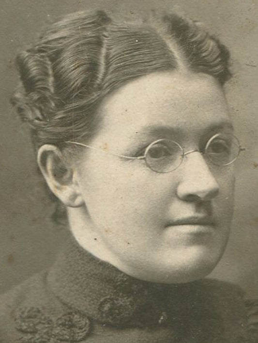 Vintage Cabinet Card Photo: Woman in Eyeglasses, Coalport PA Two Card Set