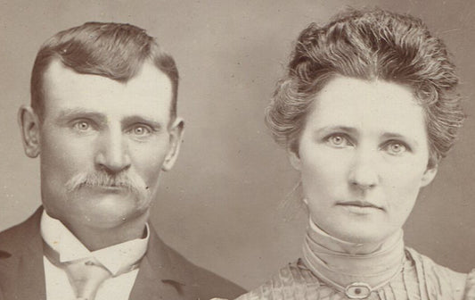 Beautiful Couple with Deep Set Eyes Cabinet Card Photo 3 Card Set Vintage