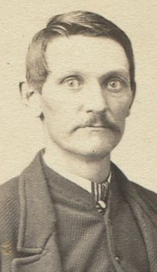 MAN WITH STARTLED EXPRESSION. CDV. PITTSBURGH, PA.