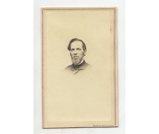 CDV STUDIO PORTRAIT MAN W/ BEARD BY SCHOONMAKER
