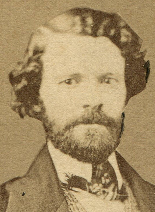 MAN WITH WAVY HAIR. EARLY CDV REPRODUCTION. PERIOD ALBUMEN CDV. PHILADELPHIA, PA