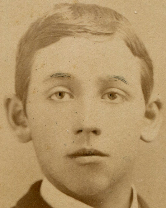 YOUNG MAN LONGING FOR POT ROAST, YOU CAN SEE IT IN HIS EYES. CDV. DELHI, N.Y.