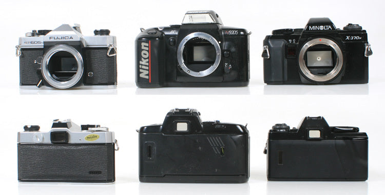 SLR BODIES NIKON MINOLTA FUJI FOR PARTS SET OF 3