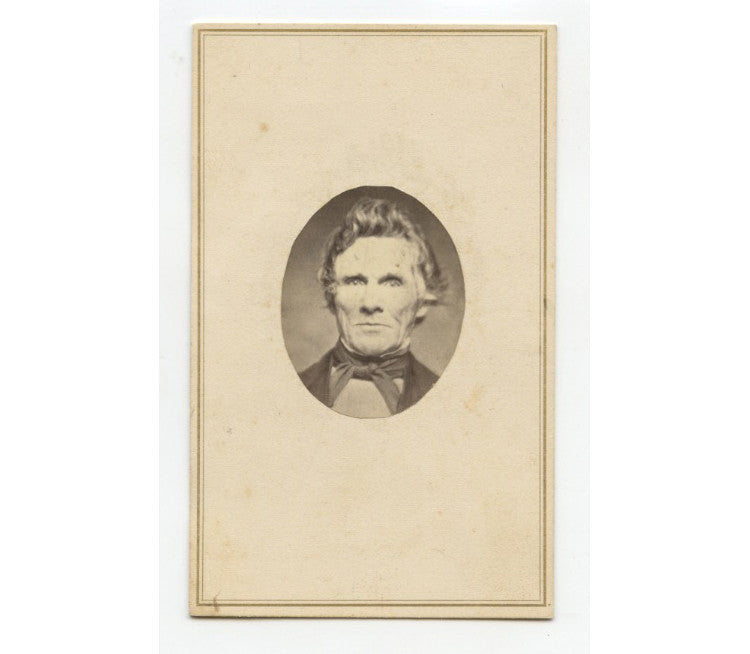 CDV STUDIO PORTRAIT MAN W/ WAVY HAIR + CHISELED FACE
