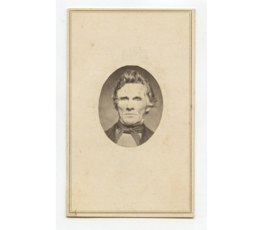CDV STUDIO PORTRAIT MAN W/ WAVY HAIR + CHISELED FACE