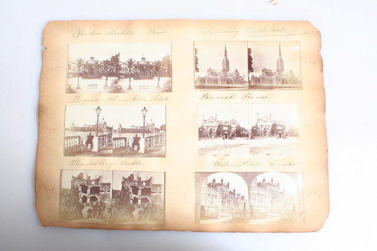 SET OF 12 STEREOVIEWS OF PARIS, CATHEDRALS, CAMBRIDGE,   MORE