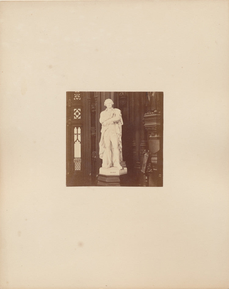 ALBUMEN PHOTO OF STATUE OF EDMUND BURKE AT ST STEPHENS HALL - LONDON, ENGLAND
