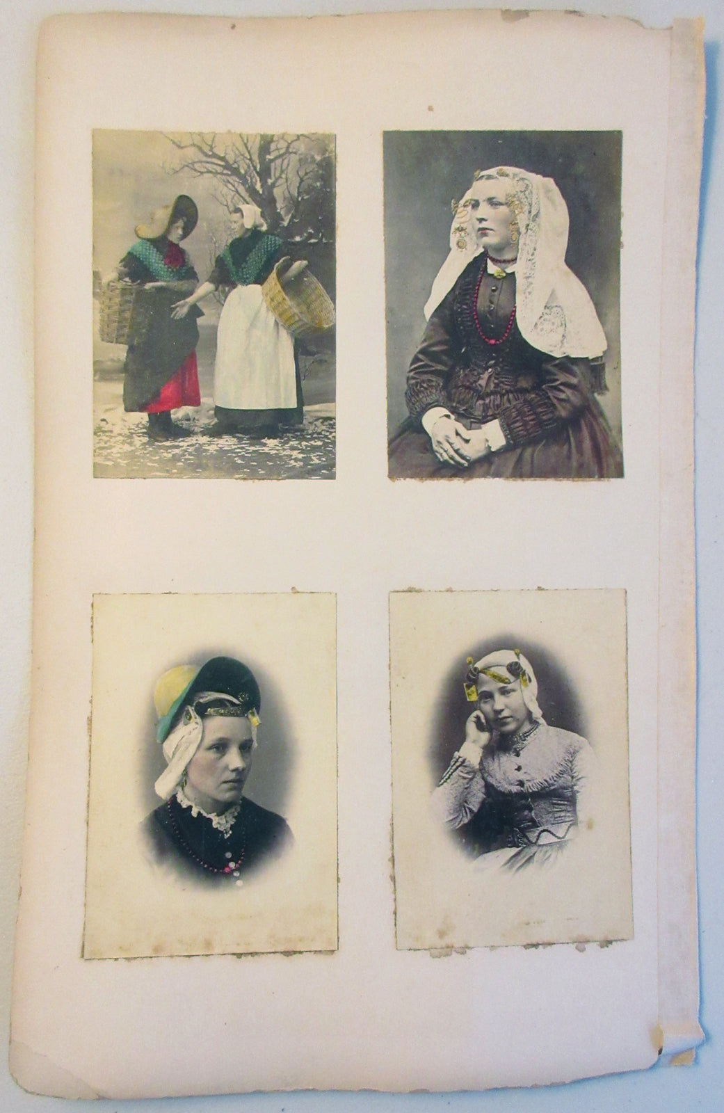 COLLECTION OF 4 TINTED ALBUMENS OF WOMEN IN ETHNIC DRESS.