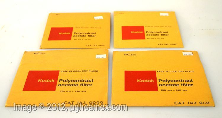 KODAK POLYCONTRAST FILTER SET, DIFFERENT SIZES