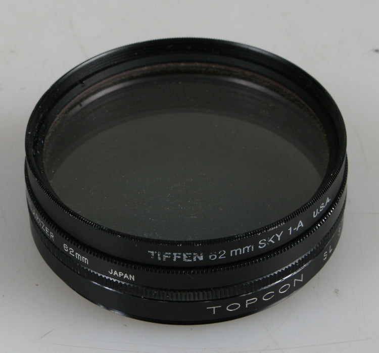 62MM FILTER SET OF 3. SKY 1A, POLARIZER, UV +1.