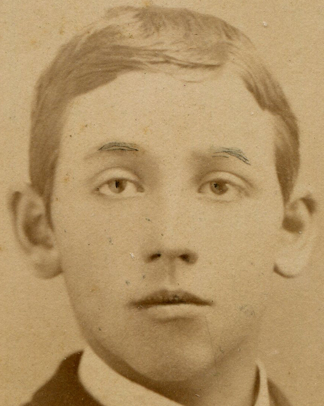 YOUNG MAN LONGING FOR POT ROAST, YOU CAN SEE IT IN HIS EYES. CDV. DELHI, N.Y.