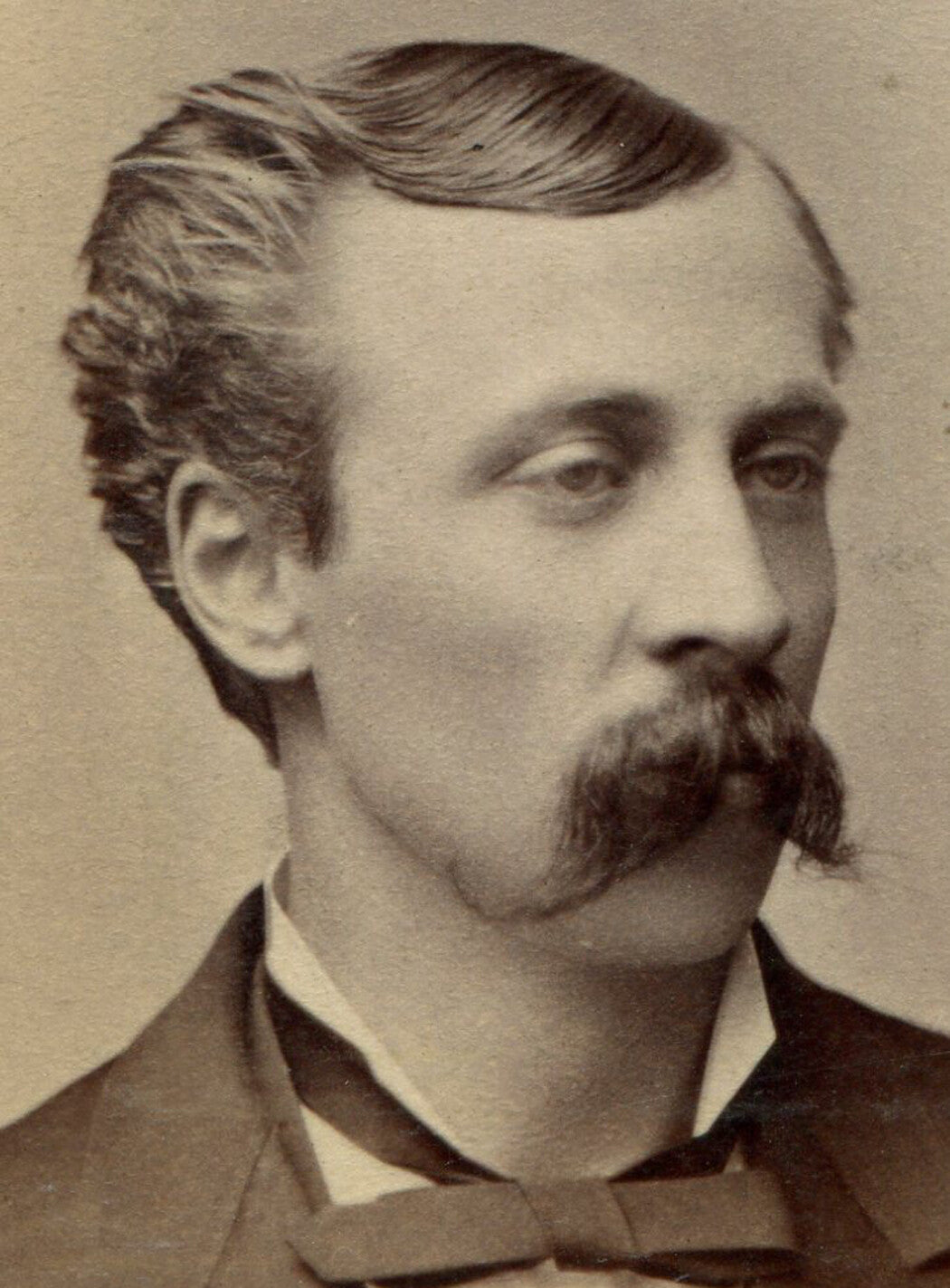 MAN WITH IMPRESSIVE MUSTACHE. CDV. IOWA CITY, IOWA.