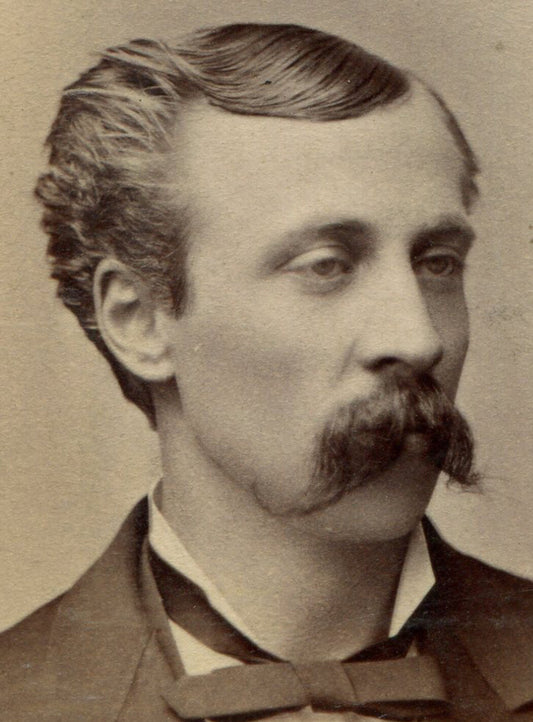 MAN WITH IMPRESSIVE MUSTACHE. CDV. IOWA CITY, IOWA.