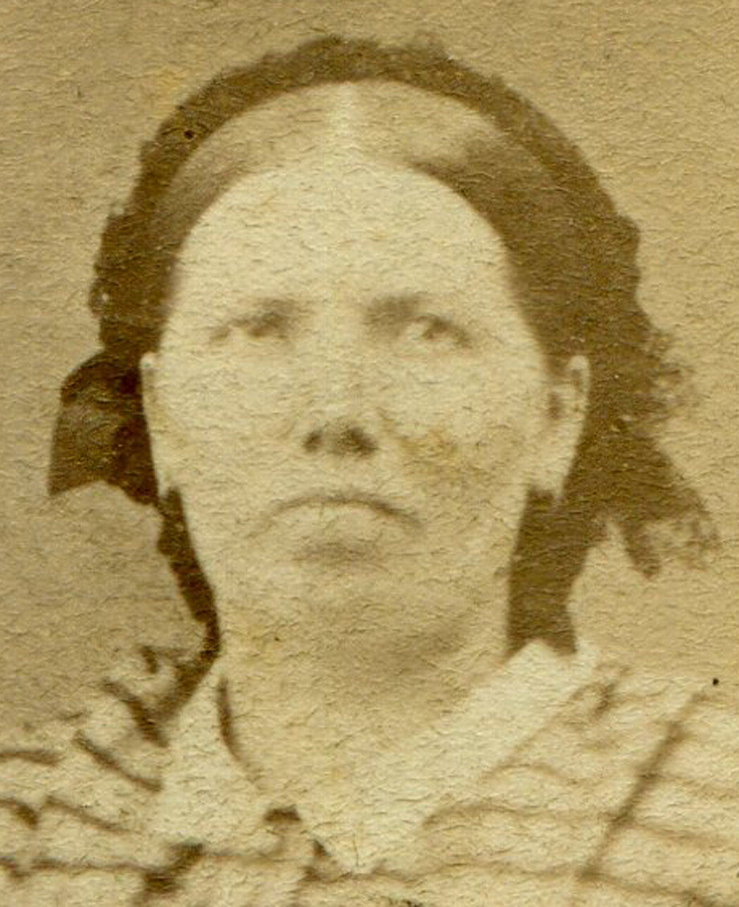 WOMAN IN STRIPED DRESS, SEATED POSE, LOOKIN LIKE A BOSS. CDV.