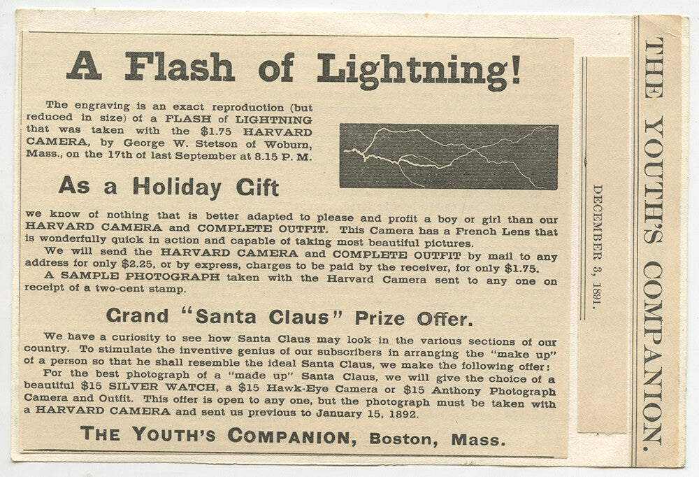 HARVARD CAMERA FROM THE YOUTHS COMPANION BOSTON, MASS, DEC. 3, 1891