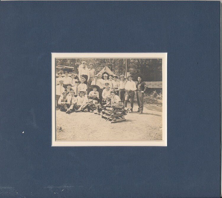 1904 PHOTO OF BOYS IN BAND CAMPING W/ AXE, PIPES,   CIGARS - BIG BEND, TEXAS