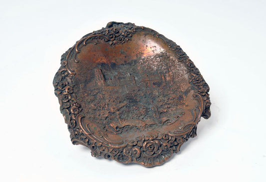 VINTAGE PEWTER BRONZE COLORED TABLE SAVER-HEIDLEBERGER SCHLOSS