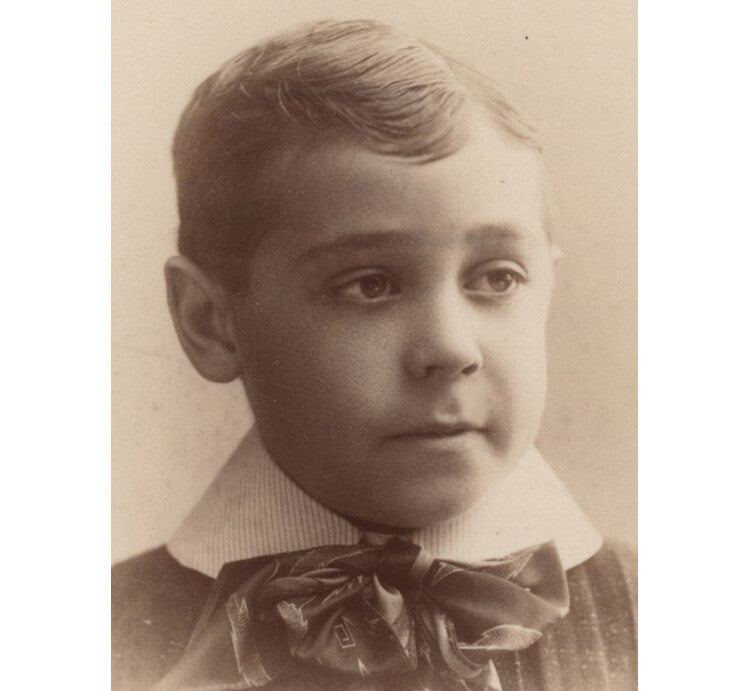 Vintage Ithaca, NY Photo: Boy in Great Shirt & Tie, Original 4x6 with Back Artwork, Sealed