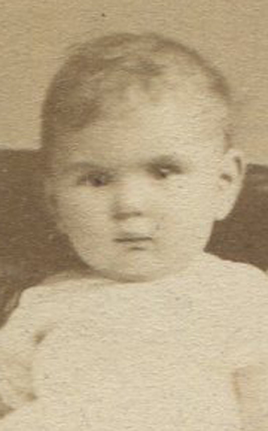 BABY IN GOWN ABOUT TO CRY. CDV. ALLEGHENY CITY. PA.