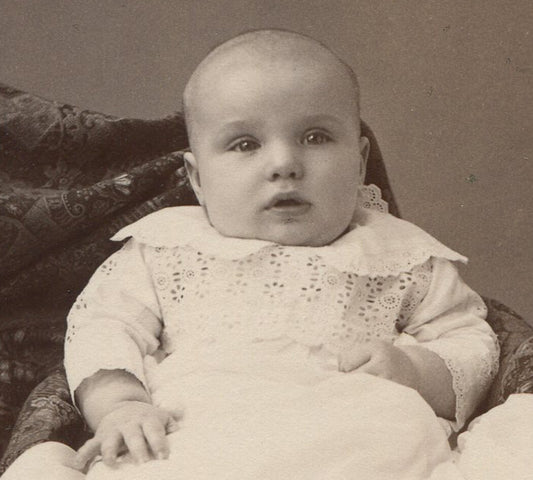 WELL HIDDEN MOTHER WITH BABY. CABINET CARD. AKRON, OHIO.