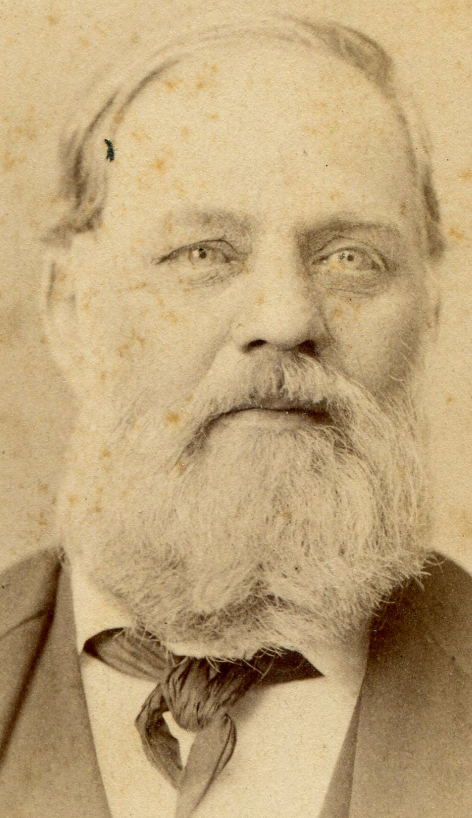 SQUARE FACED MAN WITH BIG WHITE BEARD. CDV. NEWARK, N.J.