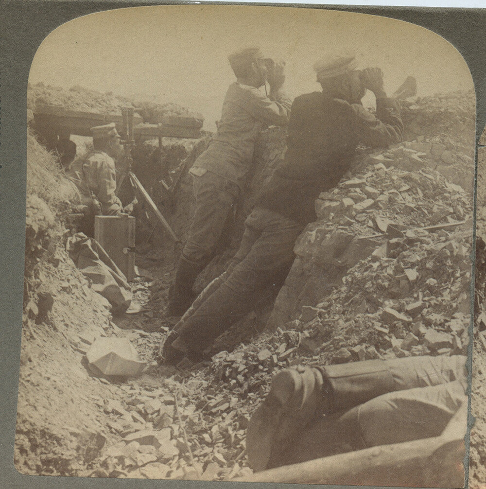WAR, SOLDIERS IN TRENCHES, VINT STEREOVIEW BY UNDERWOOD