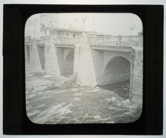 BRIDGE OVER RIMAC RIVER. LIMA, PERU. PHOTO ON GLASS.