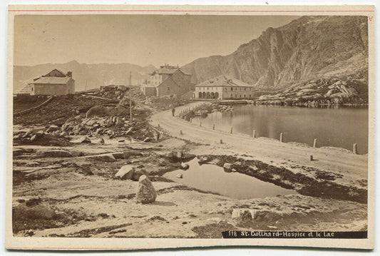 VILLAGE, INTERLAKEN, SWITZERLAND. ROCKY TERRAIN. CABINET CARD.