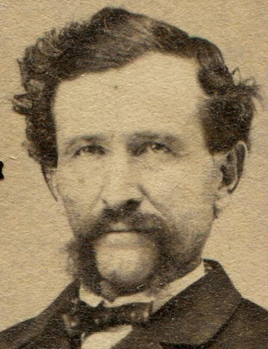 CIVIL WAR ERA CDV W/ TAX STAMP. MAN W/ WAVY HAIR, MUSTACHE. DELHI, N.Y.