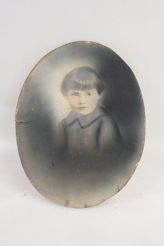 10X13 CONVEX PORTRAIT OF YOUNG BOY W/ VINTAGE HAIRCUT