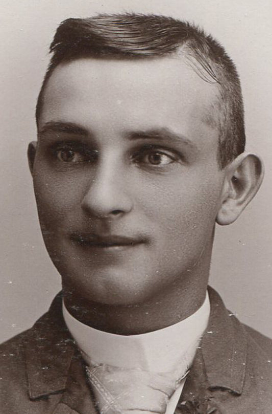 YOUNG MAN, GUILTY OF SOMETHING. CABINET CARD. STORY CITY, IOWA.