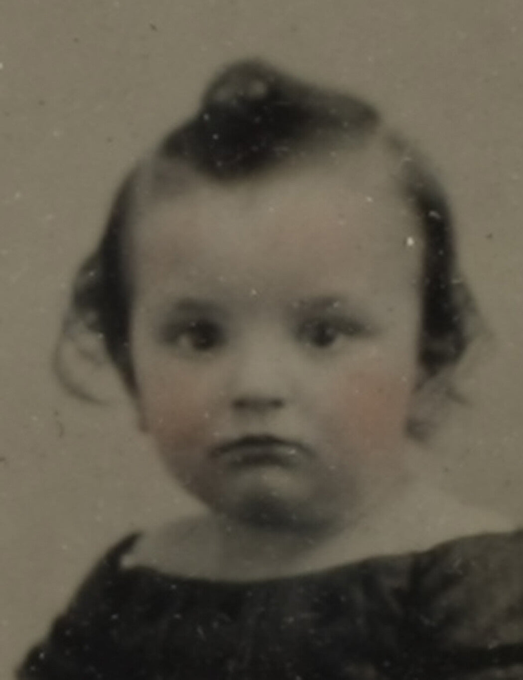 Tinted Ambrotype 6th Plate Vintage Photo Half Case Young Girl Collectible