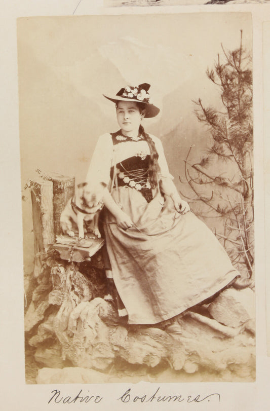 YOUNG WOMAN IN NATIVE COSTUME. SWITZERLAND. 8x10 reprint