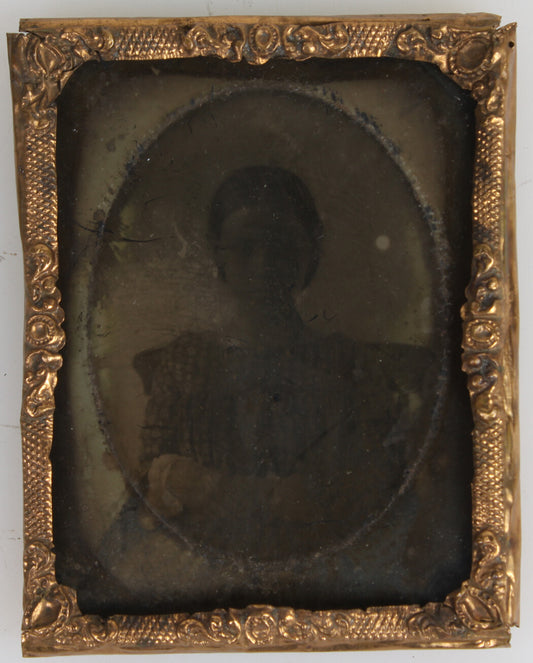 Antique Ambrotype Photo, 9th Plate Ghostly Young Female Figure, Vintage Victorian Portrait, Original Old Photo